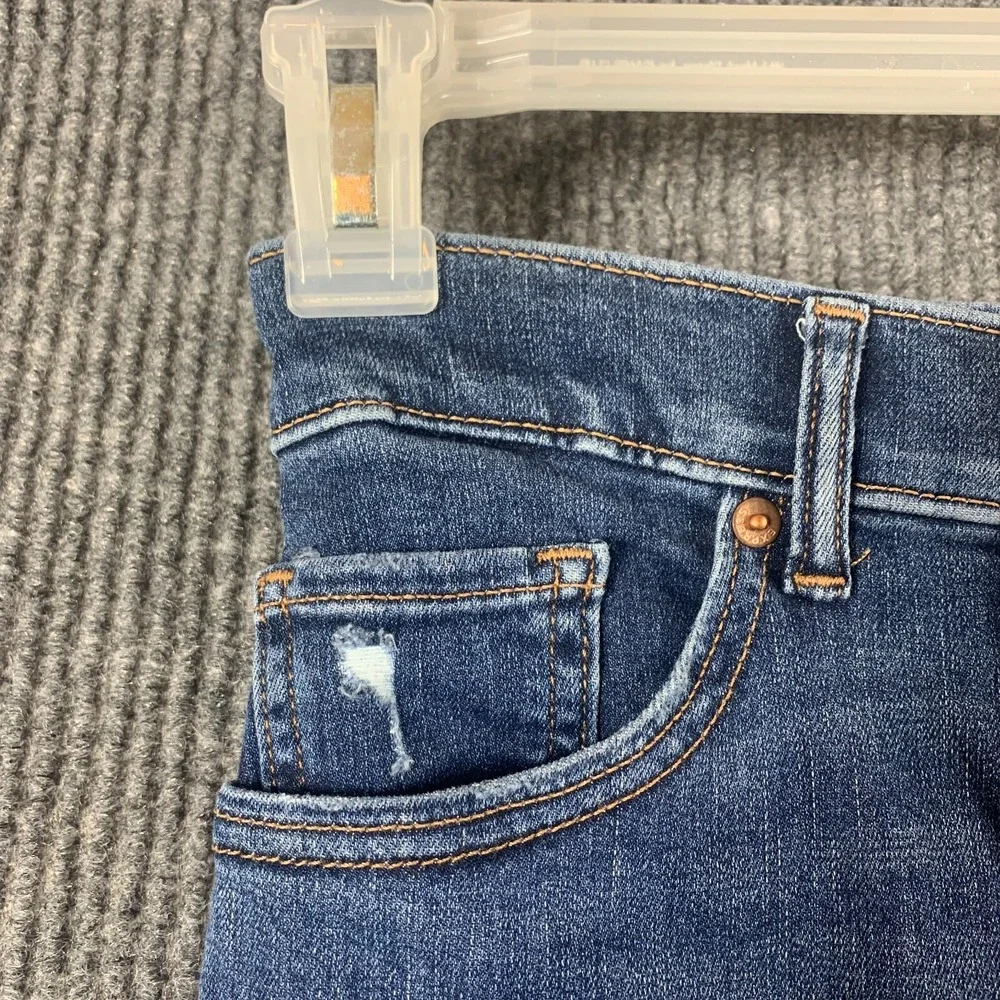 Express Jeans Womens 0 Blue Cropped‎ Skinny High Rise Ripped Distressed 28x25